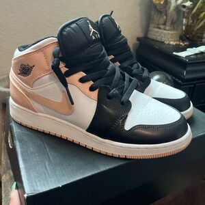 Air Jordan Black and Pink High-Top Sneakers